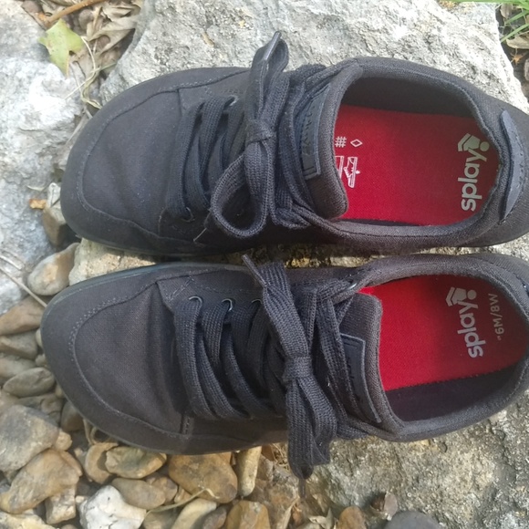 Splay Freestyle 1.0 Black Canvas M6/W8 Barefoot Minimalist Athletic Shoes EUC - Picture 5 of 8